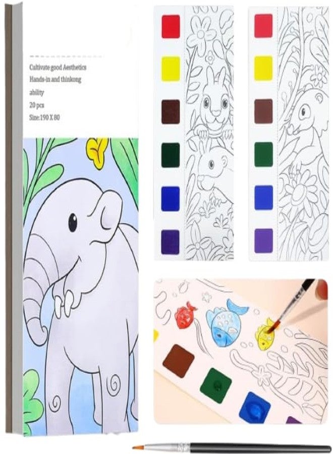 Cilveec Color Magic Book for Kids Activity Books for Children Coloring Books for Kids Ages 4-8 Years 20 Sheet Cartoon Painting kit with Brush Multicolor (Elephent Design) - Image 1